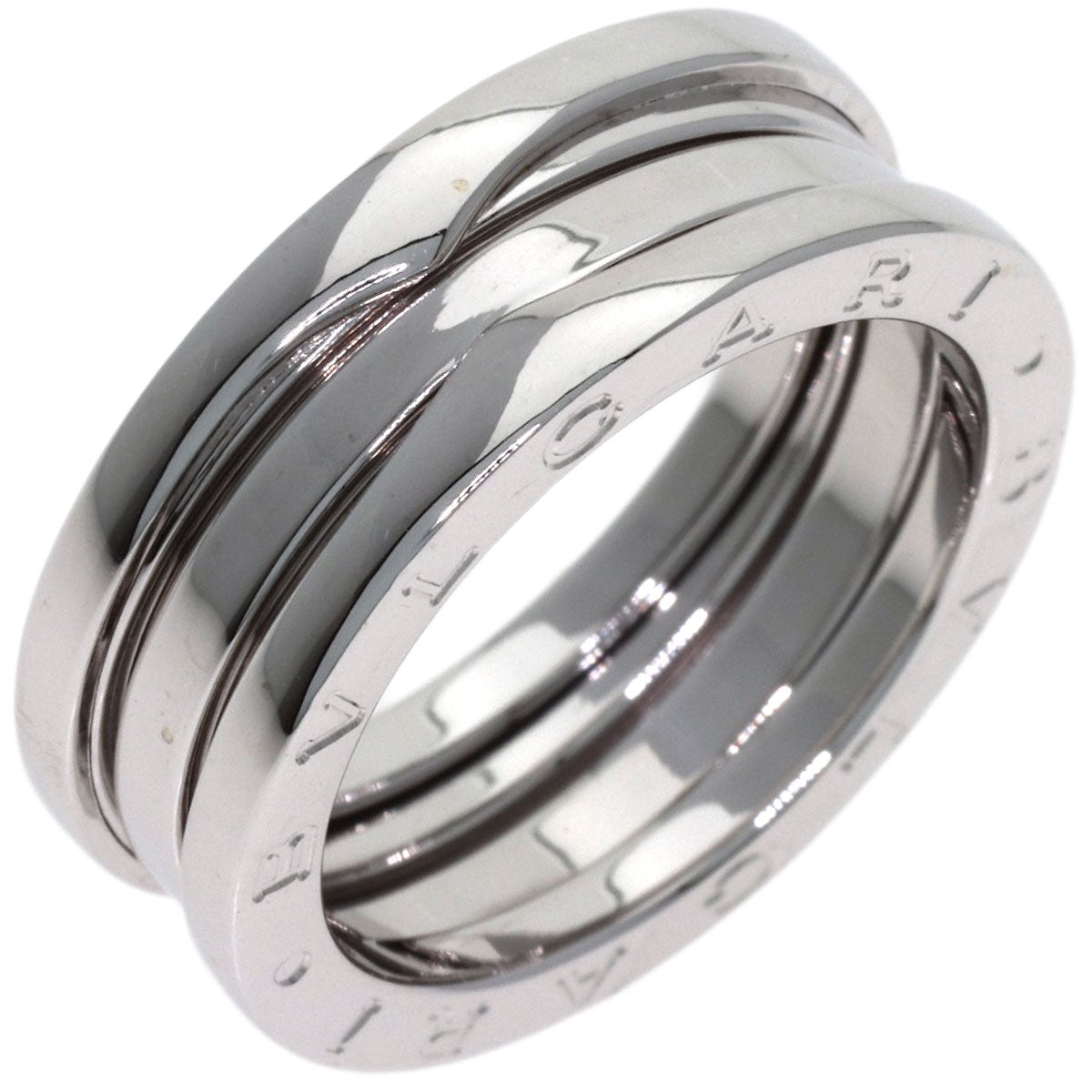 BVLGARI B.zero1 2 band #55 Ring K18 White Gold Ladies [Used]