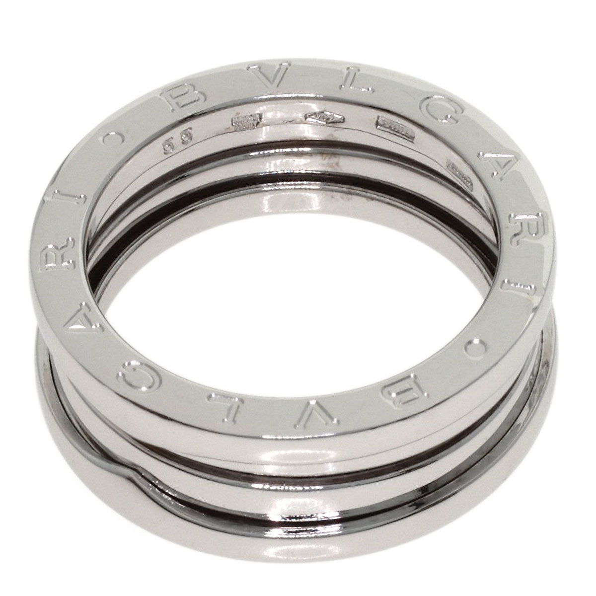 BVLGARI B.zero1 2 band #55 Ring K18 White Gold Ladies [Used]