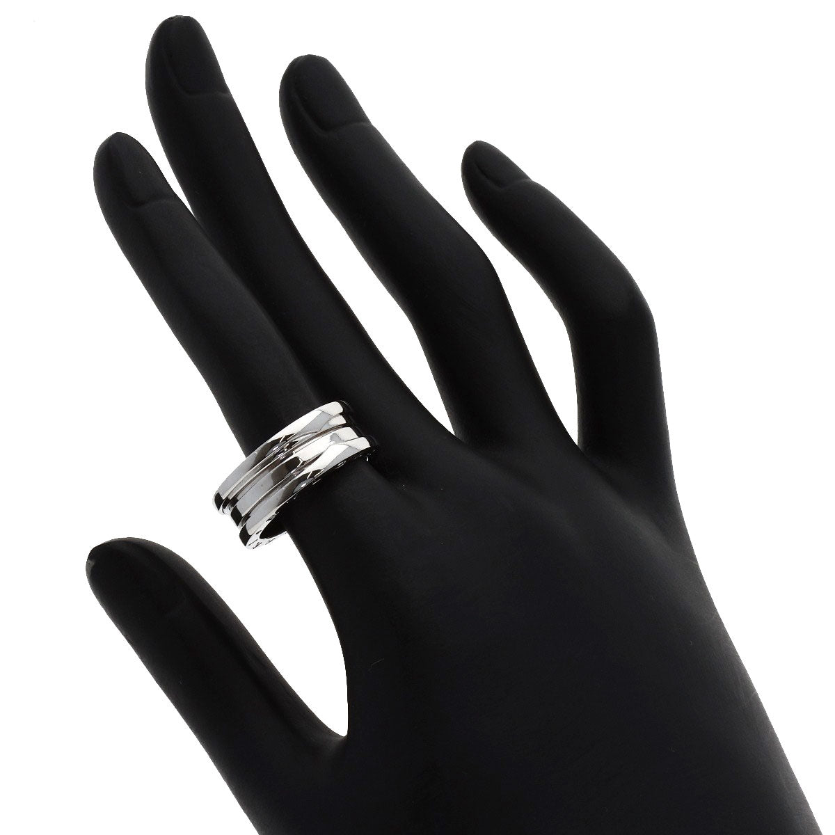 BVLGARI B.zero1 2 band #55 Ring K18 White Gold Ladies [Used]