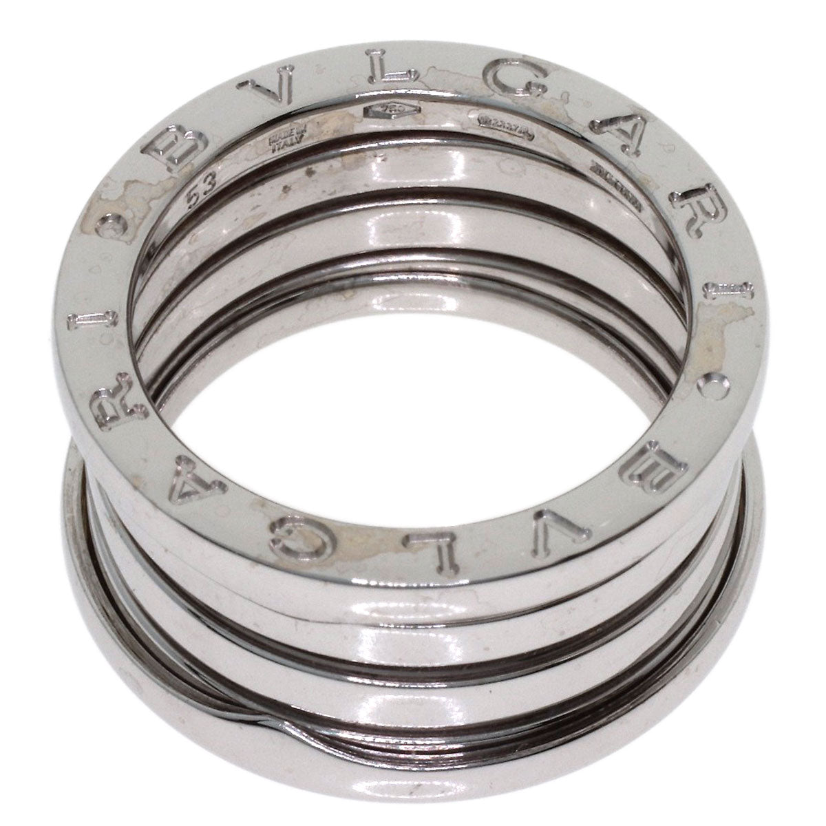 BVLGARI B.zero1 4 Band #53 Ring K18 White Gold Ladies [Used]