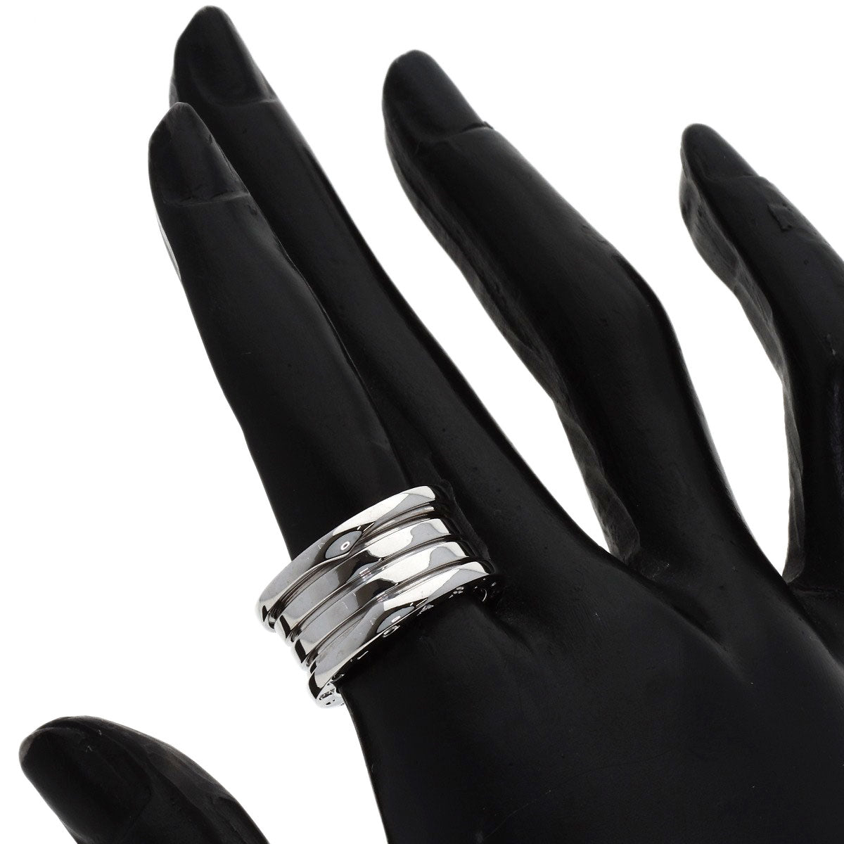 BVLGARI B.zero1 4 Band #53 Ring K18 White Gold Ladies [Used]