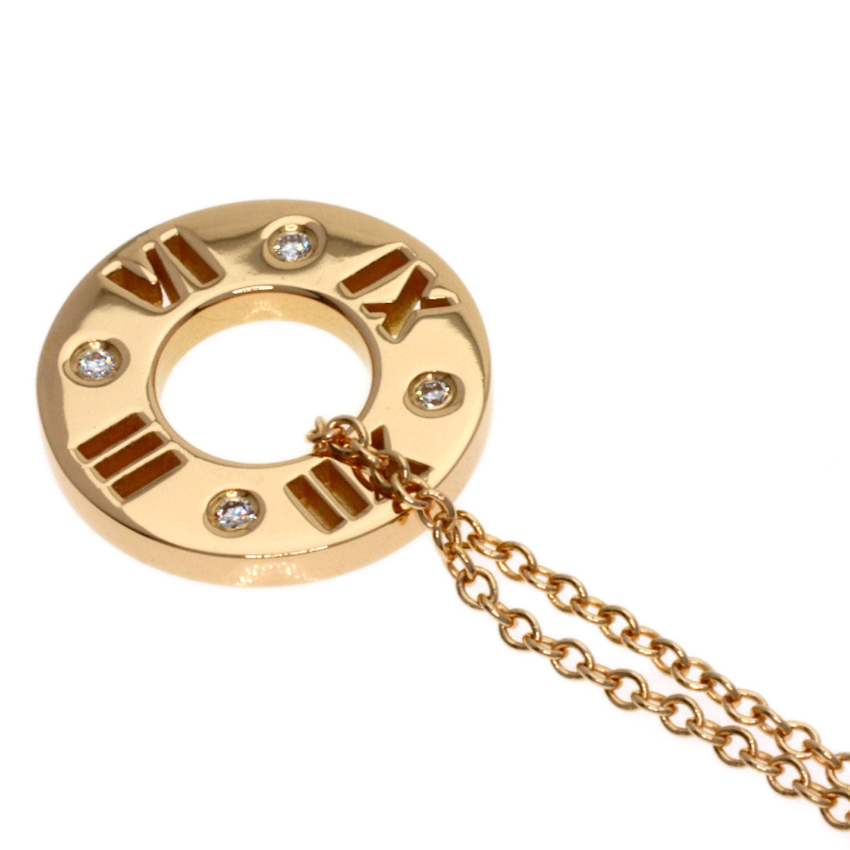 TIFFANY&Co. Atlas Diamond Necklace K18 Pink Gold Ladies [Used]
