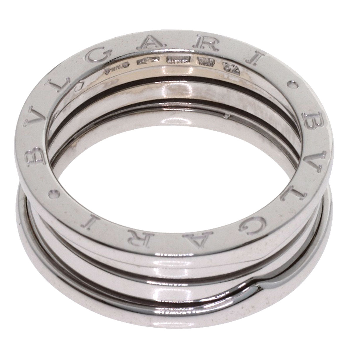 BVLGARI B.zero1 3 Band #62 Ring K18 White Gold Ladies [Used]