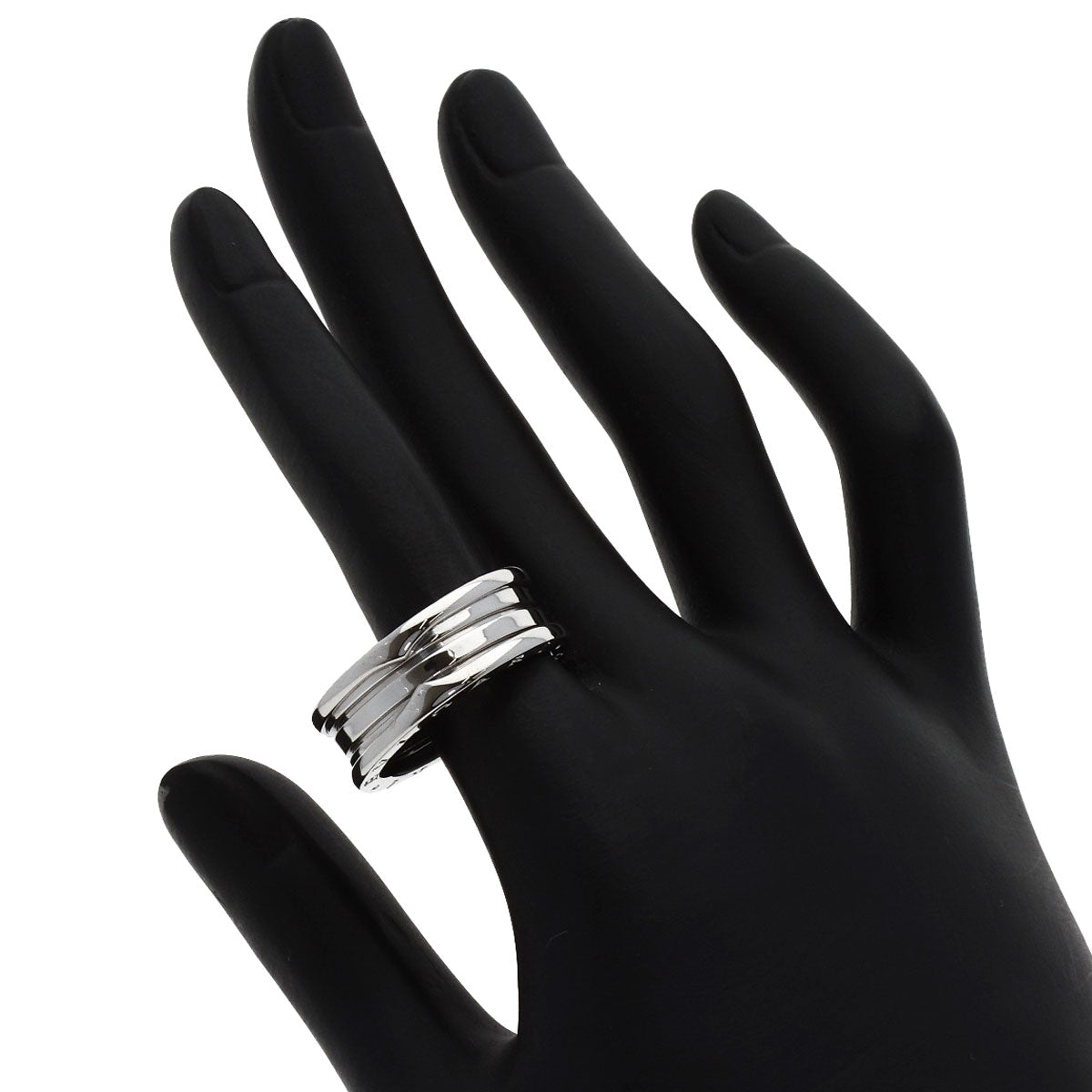 BVLGARI B.zero1 3 Band #62 Ring K18 White Gold Ladies [Used]
