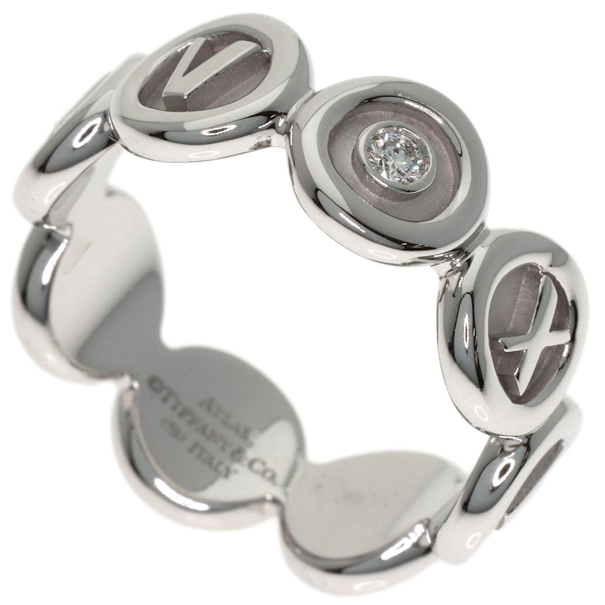 TIFFANY&Co. Atlas Circle 1P Diamond Ring K18 White Gold Ladies [Used]