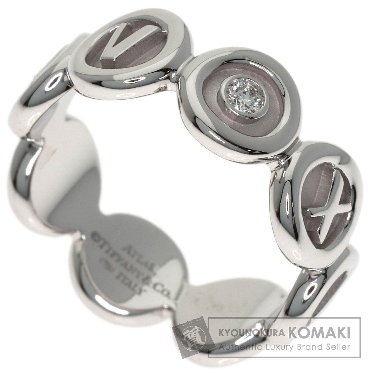 TIFFANY&Co. Atlas Circle 1P Diamond Ring K18 White Gold Ladies [Used]