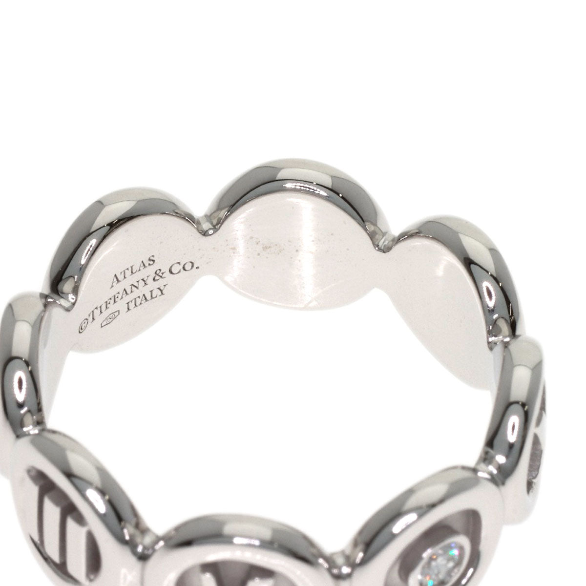 TIFFANY&Co. Atlas Circle 1P Diamond Ring K18 White Gold Ladies [Used]