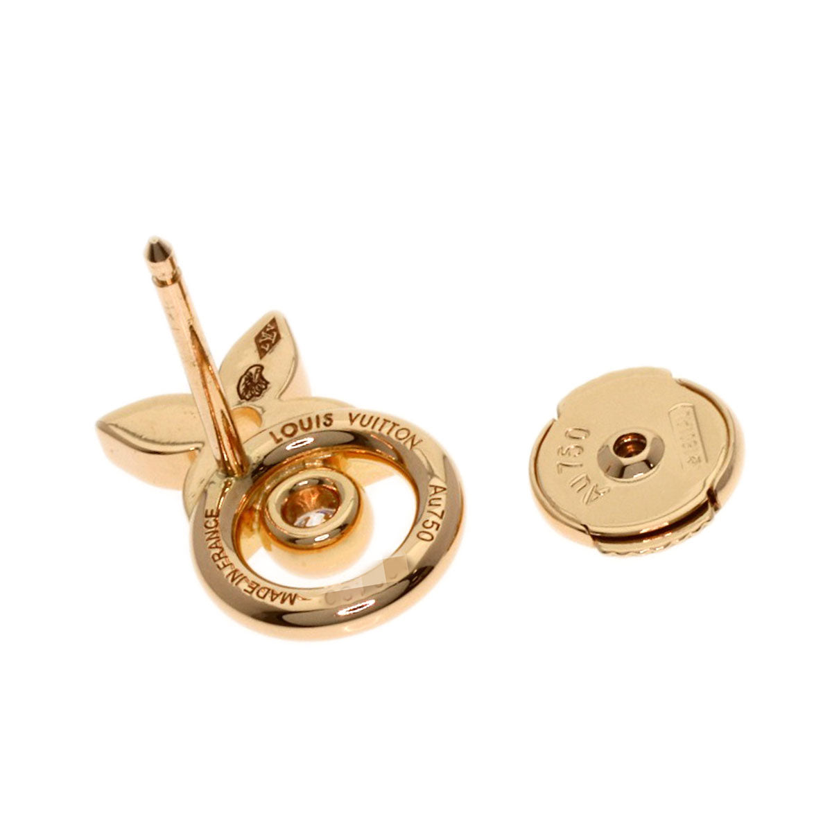 LOUIS VUITTON Ldylle Blossom Diamond (single item) earring K18 Pink Gold Ladies [Used]