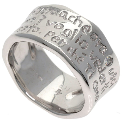 Ponte Vecchio Logo 1P Diamond Ring K18 White Gold Ladies [Used]