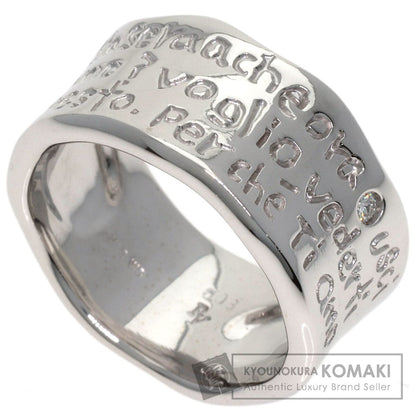 Ponte Vecchio Logo 1P Diamond Ring K18 White Gold Ladies [Used]