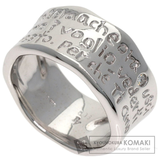 Ponte Vecchio Logo 1P Diamond Ring K18 White Gold Ladies [Used]