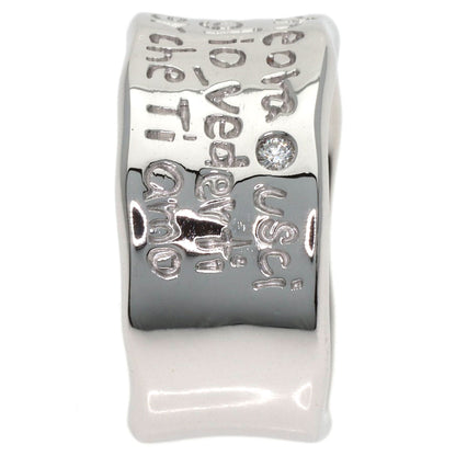 Ponte Vecchio Logo 1P Diamond Ring K18 White Gold Ladies [Used]