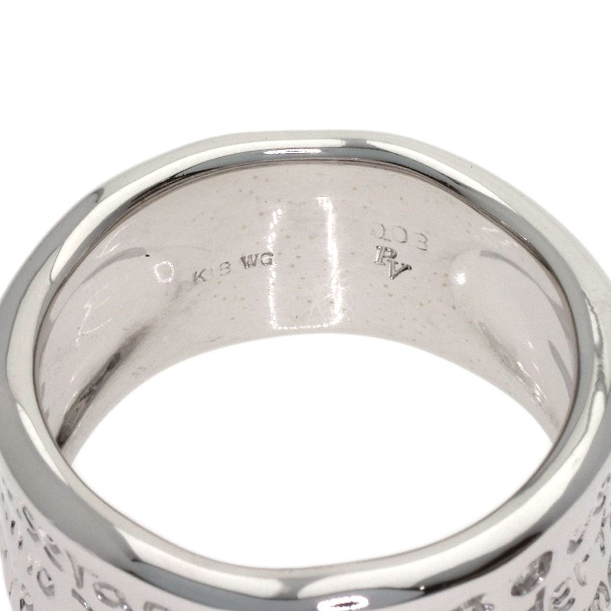 Ponte Vecchio Logo 1P Diamond Ring K18 White Gold Ladies [Used]