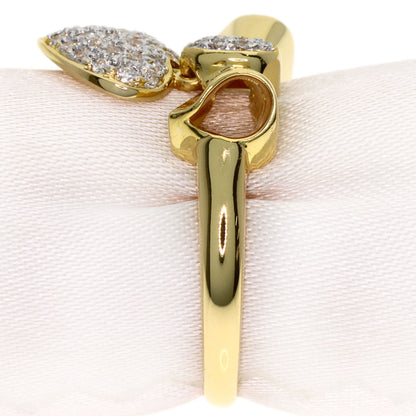 Ponte Vecchio ribbon heart diamond Ring K18 Yellow Gold Ladies [Used]