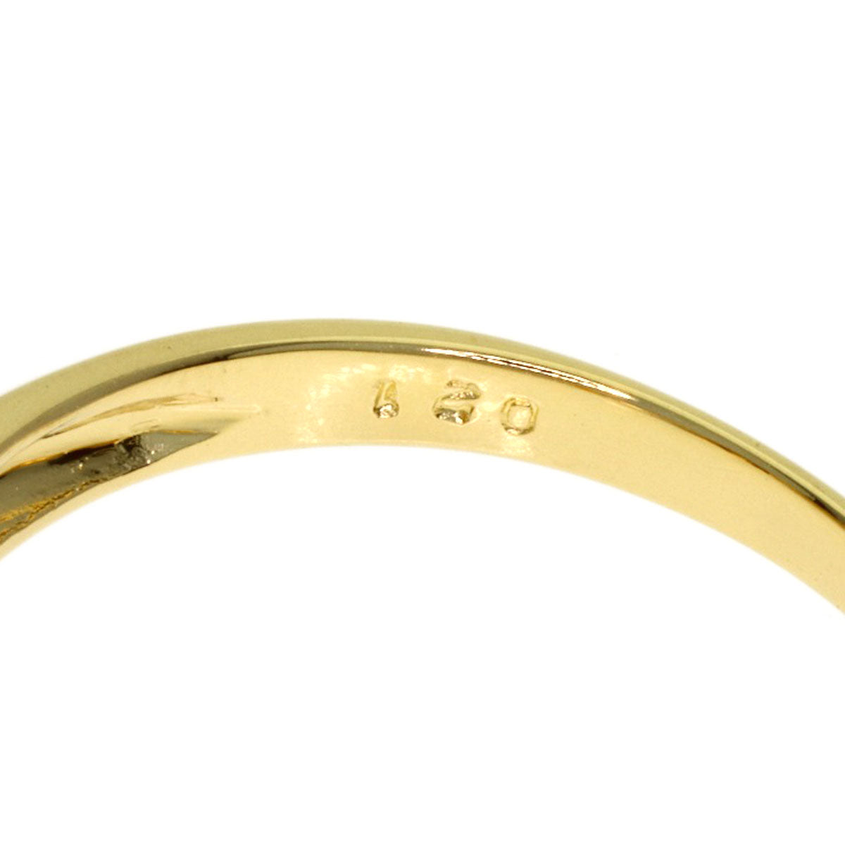 Ponte Vecchio ribbon heart diamond Ring K18 Yellow Gold Ladies [Used]
