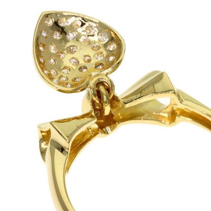 Ponte Vecchio ribbon heart diamond Ring K18 Yellow Gold Ladies [Used]