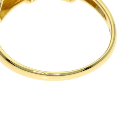 Ponte Vecchio ribbon heart diamond Ring K18 Yellow Gold Ladies [Used]