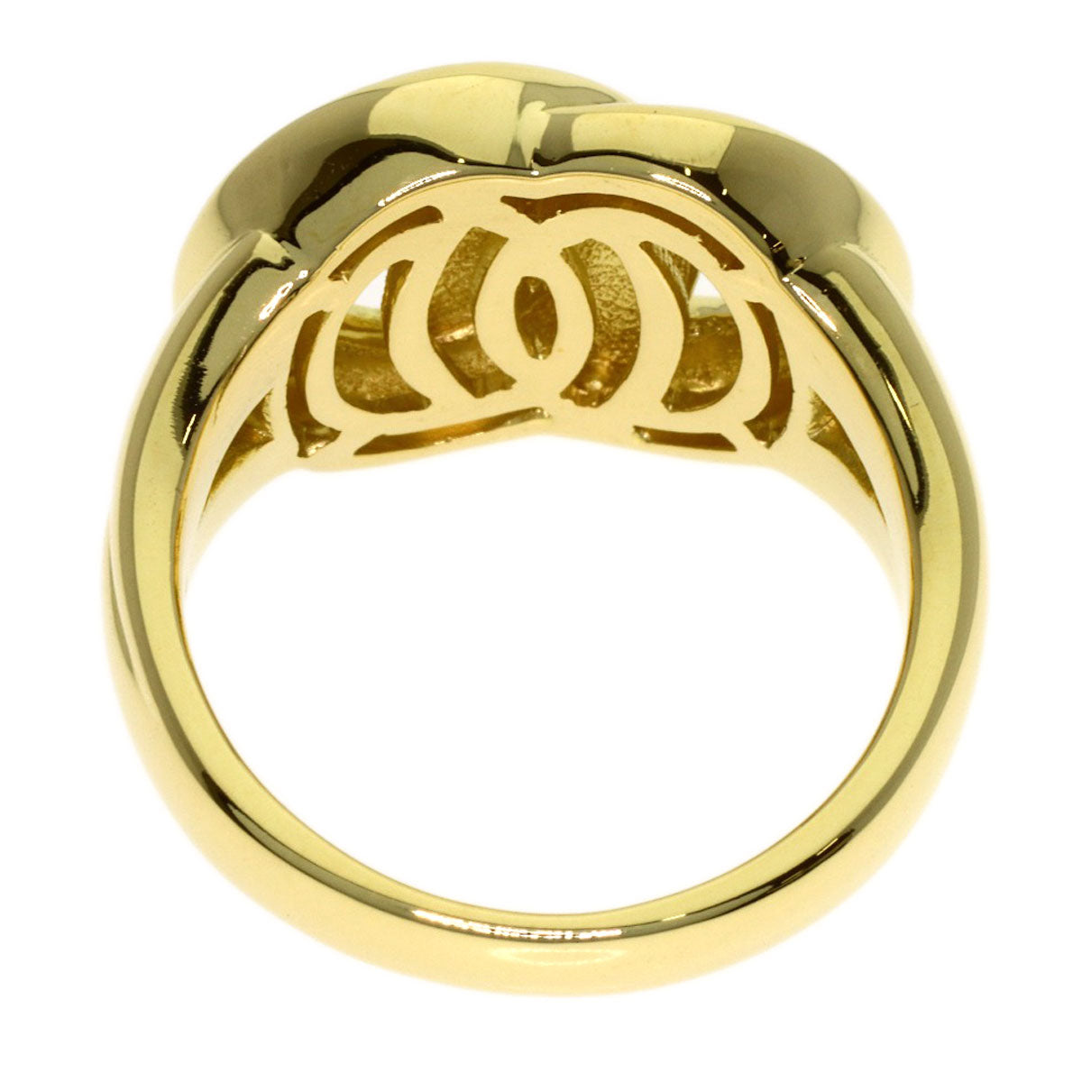 CELINE Double circle Ring K18 Yellow Gold Ladies [Used]