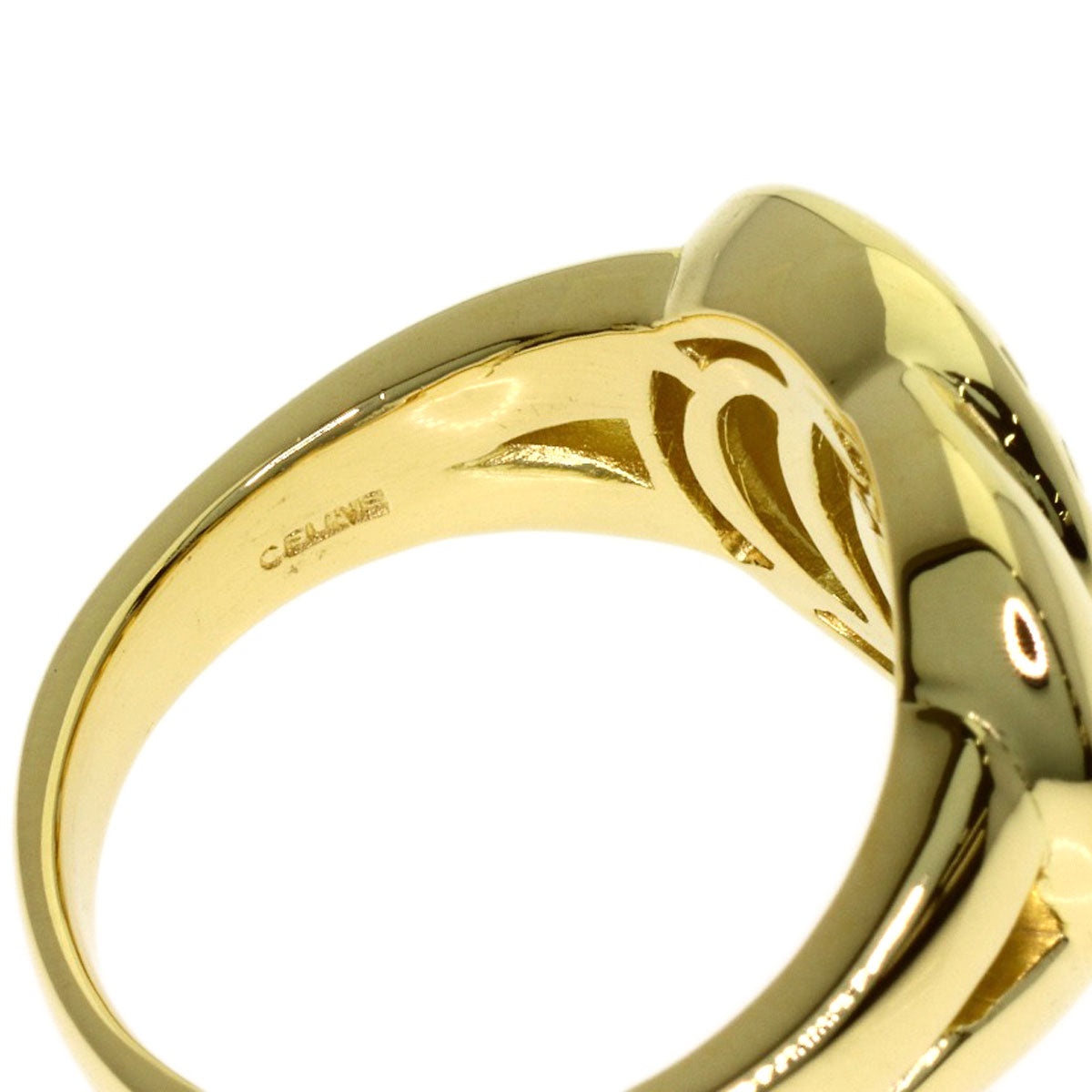 CELINE Double circle Ring K18 Yellow Gold Ladies [Used]
