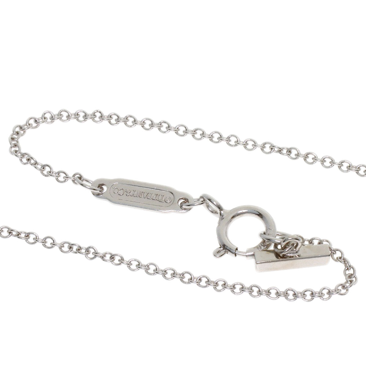 TIFFANY&Co. T Smile Mini Diamond Necklace K18 White Gold Ladies [Used]