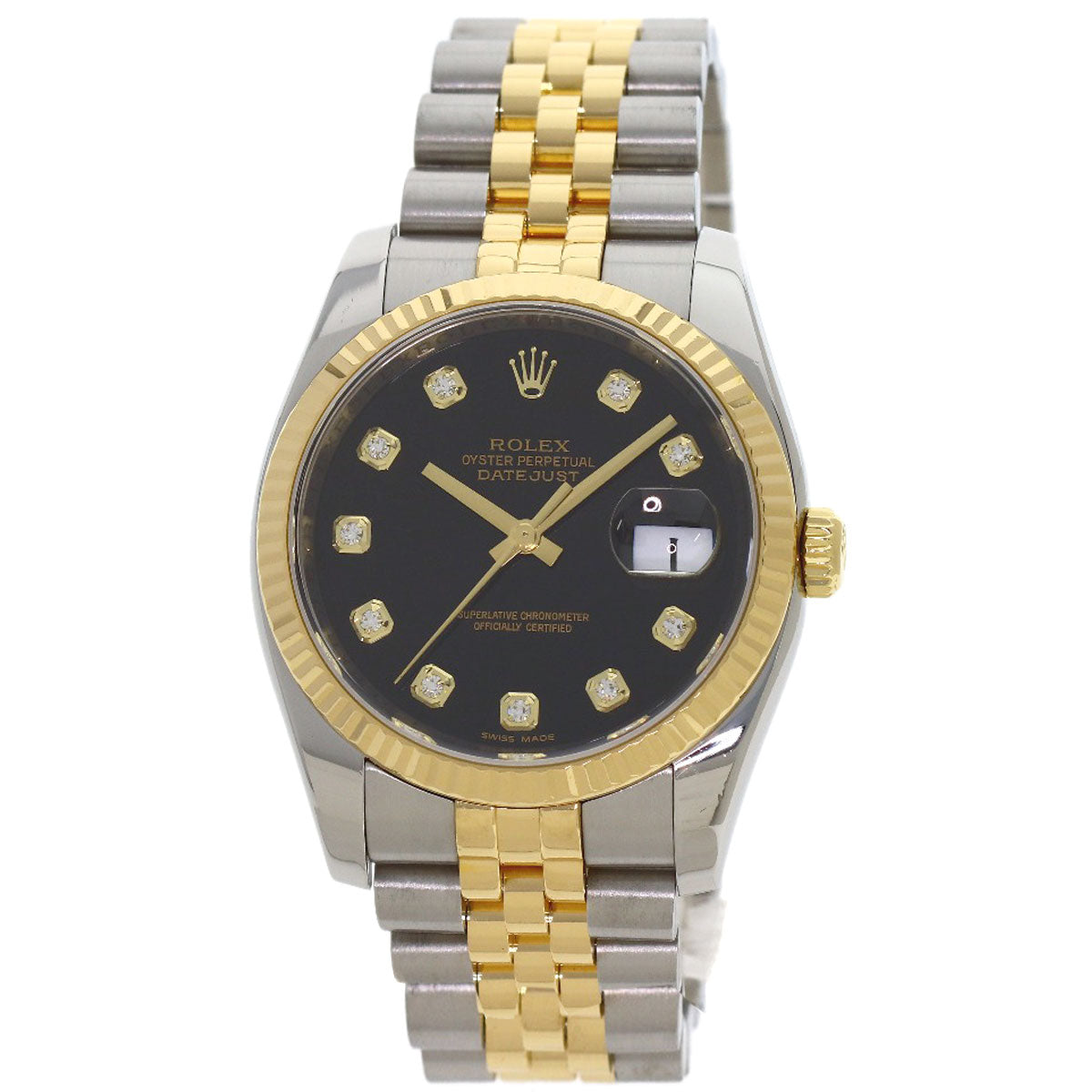 ROLEX DATEJUST 10P Diamond Watches 116233G Stainless Steel/SSxK18YG mens