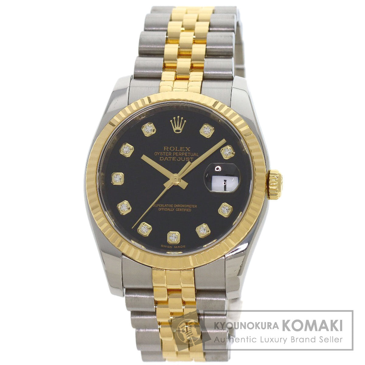 ROLEX DATEJUST 10P Diamond Watches 116233G Stainless Steel/SSxK18YG mens