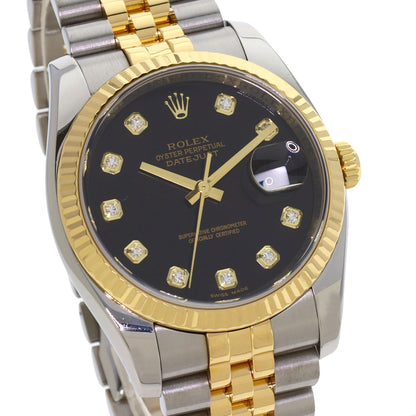 ROLEX DATEJUST 10P Diamond Watches 116233G Stainless Steel/SSxK18YG mens