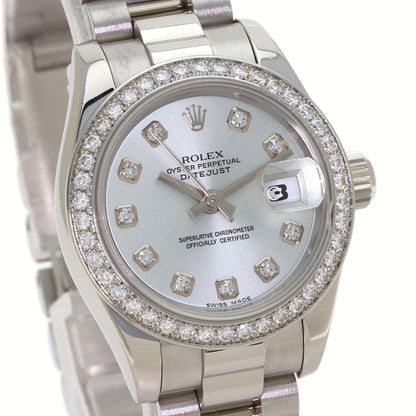 ROLEX Datejust 10P Diamond Ice Blue Watches 179136G Platinum/PT Ladies