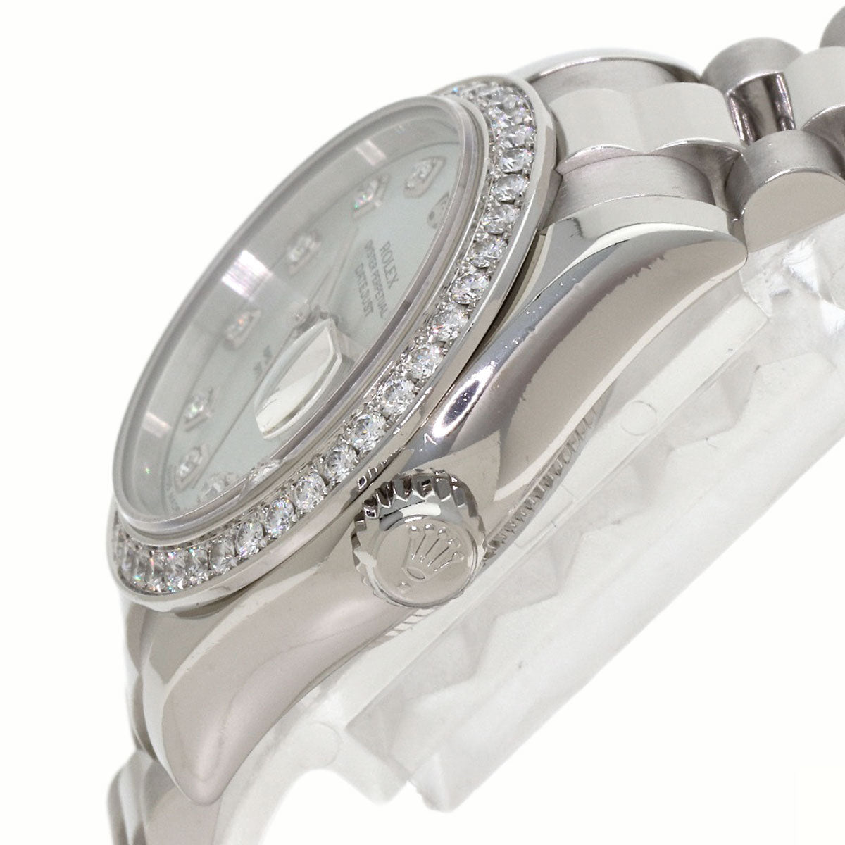 ROLEX Datejust 10P Diamond Ice Blue Watches 179136G Platinum/PT Ladies