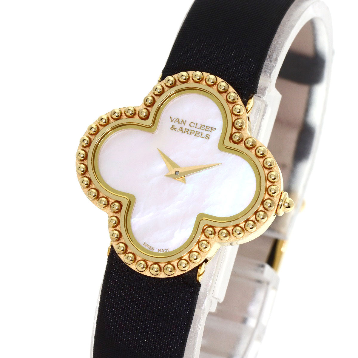 Van Cleef & Arpels Alhambra small model Watches VCARD22000 K18 Yellow Gold/Satin Ladies