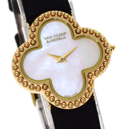 Van Cleef & Arpels Alhambra small model Watches VCARD22000 K18 Yellow Gold/Satin Ladies
