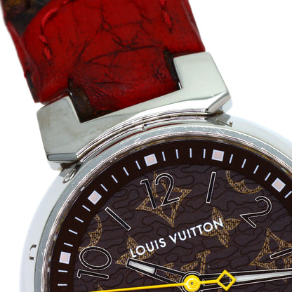 LOUIS VUITTON Tambour PM Monogram Watches QA070 Stainless Steel/Leather x rubber Ladies