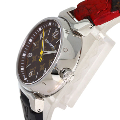 LOUIS VUITTON Tambour PM Monogram Watches QA070 Stainless Steel/Leather x rubber Ladies