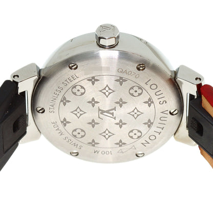 LOUIS VUITTON Tambour PM Monogram Watches QA070 Stainless Steel/Leather x rubber Ladies
