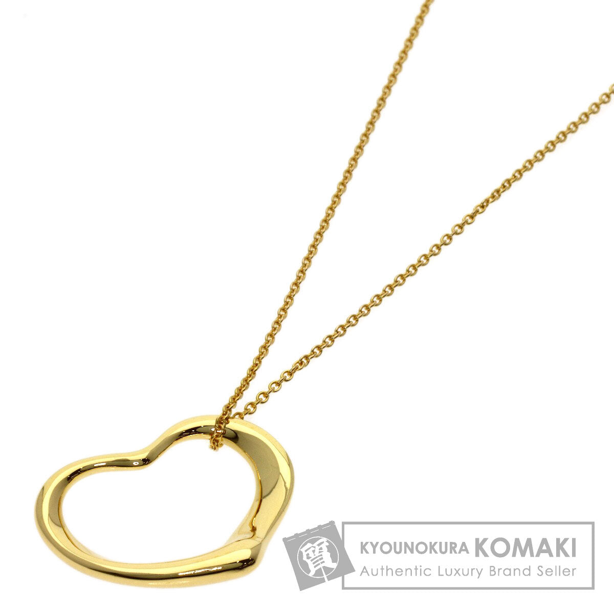 TIFFANY&Co. Open heart Necklace K18 Yellow Gold Ladies [Used]