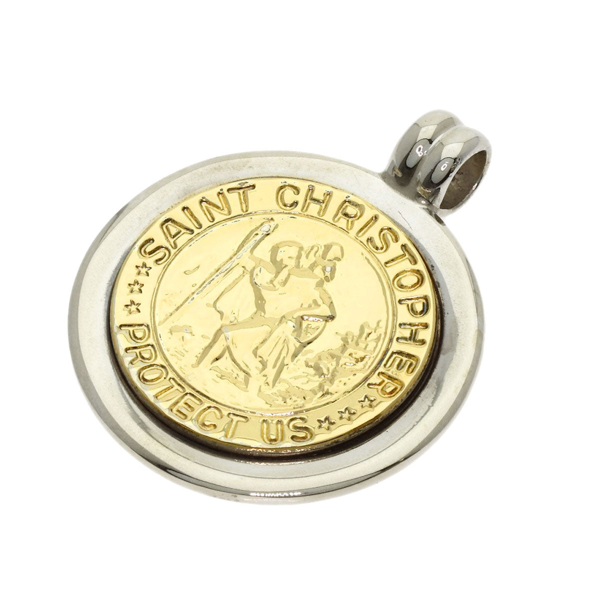 TIFFANY&Co. Saint Christopher Coin Pendant top Silver 18K Yellow GoldLadies [Used]