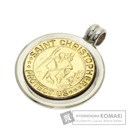 TIFFANY&Co. Saint Christopher Coin Pendant top Silver 18K Yellow GoldLadies [Used]
