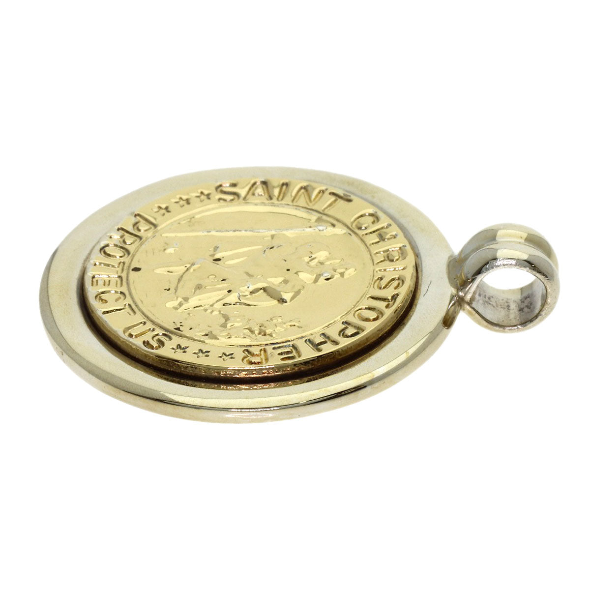 TIFFANY&Co. Saint Christopher Coin Pendant top Silver 18K Yellow GoldLadies [Used]