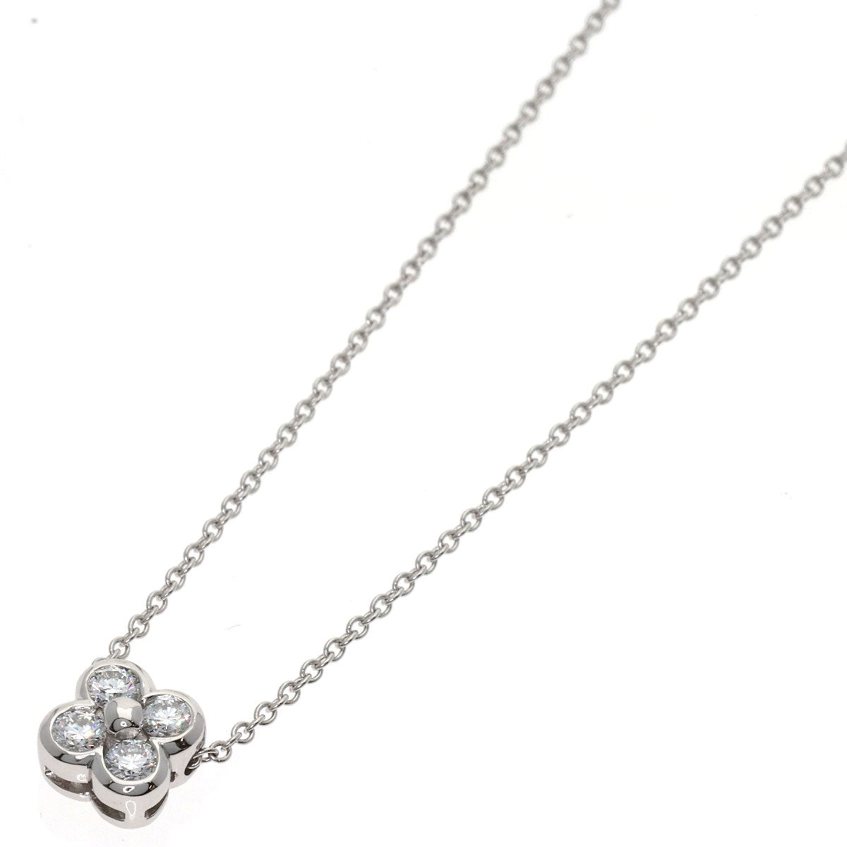 TIFFANY&Co. Bezel set 4P Diamond Necklace Platinum PT950 Ladies [Used]