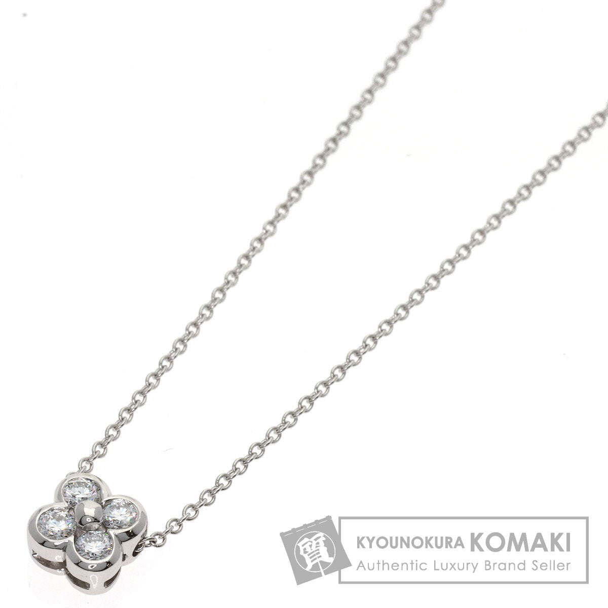 TIFFANY&Co. Bezel set 4P Diamond Necklace Platinum PT950 Ladies [Used]