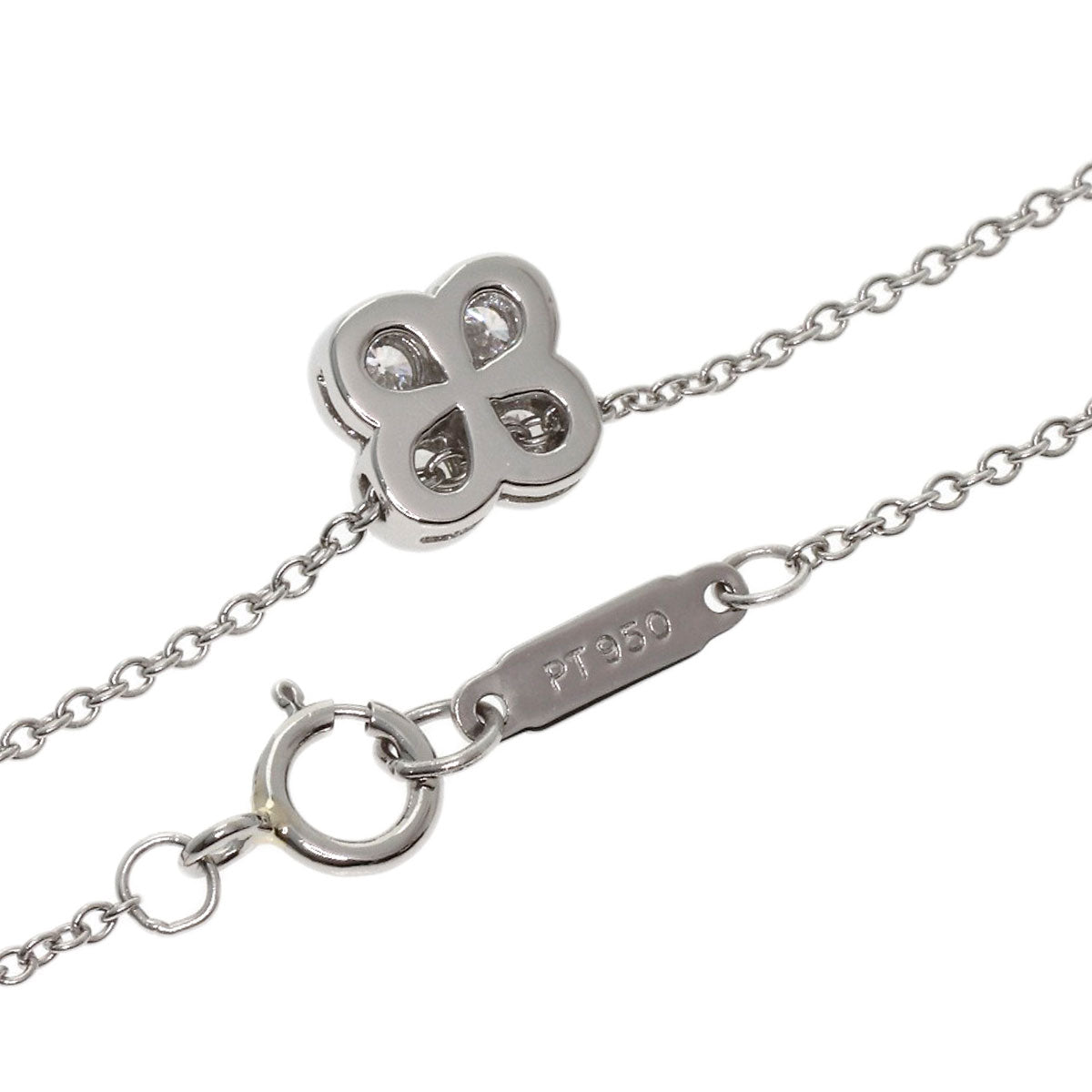 TIFFANY&Co. Bezel set 4P Diamond Necklace Platinum PT950 Ladies [Used]