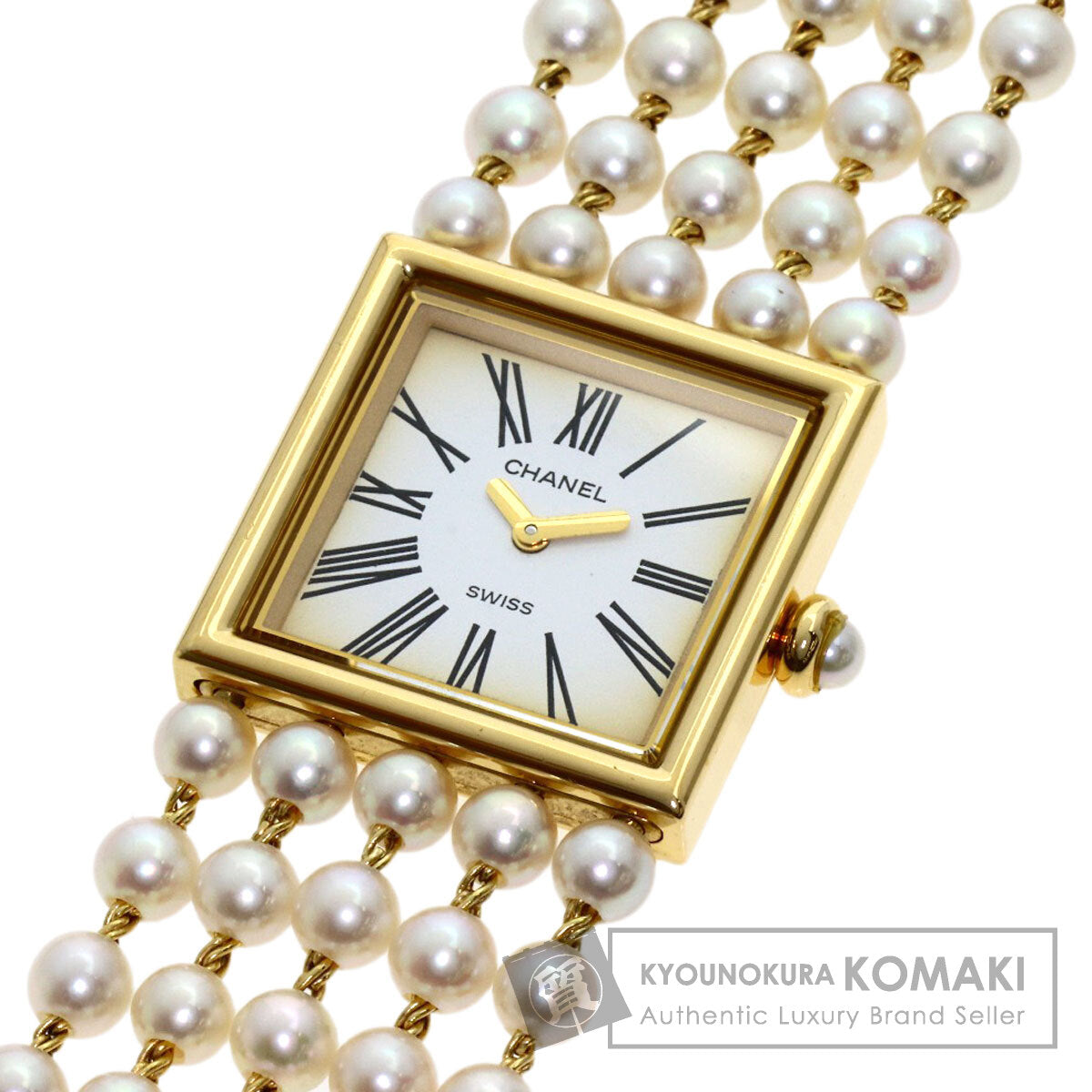 CHANEL Mademoiselle Pearl Pearl Watches H0007 K18 Yellow Gold/Pearl Ladies