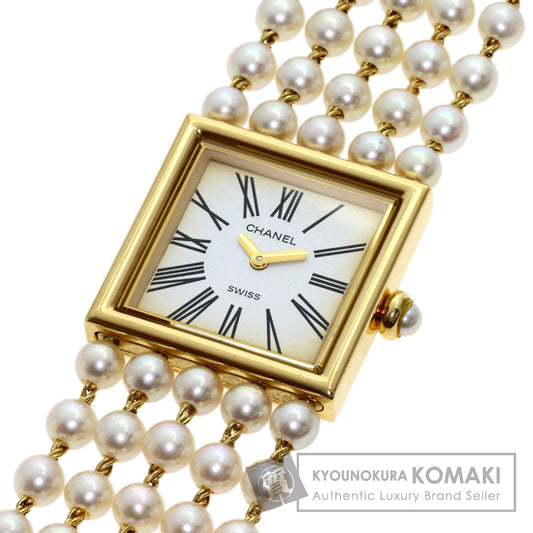 CHANEL Mademoiselle Pearl Pearl Watches H0007 K18 Yellow Gold/Pearl Ladies