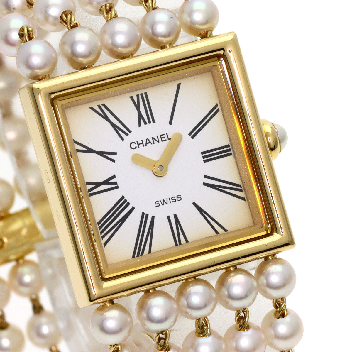 CHANEL Mademoiselle Pearl Pearl Watches H0007 K18 Yellow Gold/Pearl Ladies