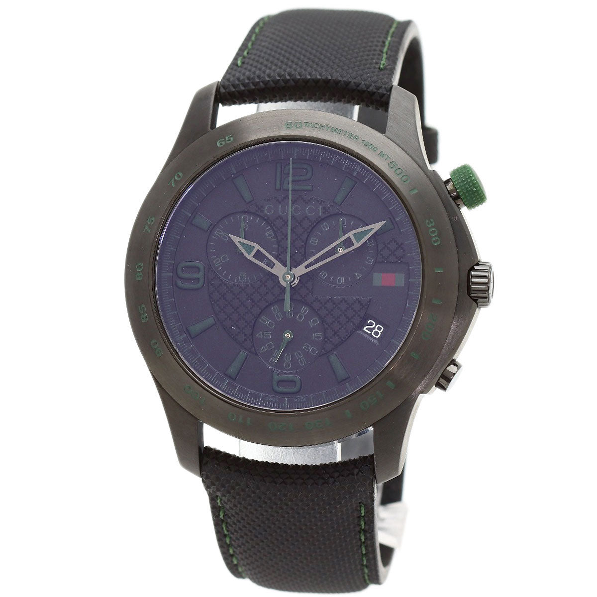 GUCCI G Timeless Chrono Watches YA12625 Stainless Steel/Leather mens