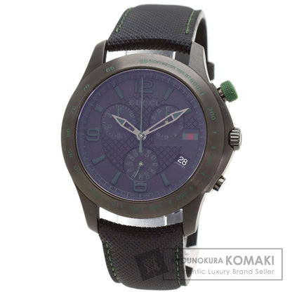 GUCCI G Timeless Chrono Watches YA12625 Stainless Steel/Leather mens