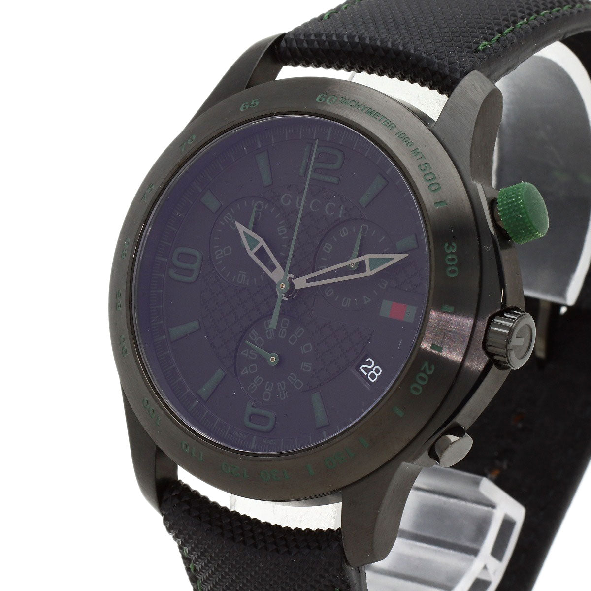 GUCCI G Timeless Chrono Watches YA12625 Stainless Steel/Leather mens