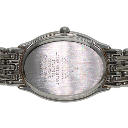 SEIKO CREDOR Oval 12P Diamond Watches 1E70-0BH0 Stainless Steel/Stainless Steel Ladies