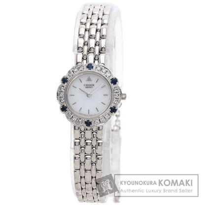 SEIKO CREDOR DiamondBezel Watches 4N70-0190 K18 White Gold/K18 White Gold Ladies