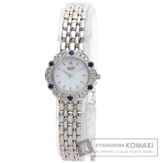 SEIKO CREDOR DiamondBezel Watches 4N70-0190 K18 White Gold/K18 White Gold Ladies